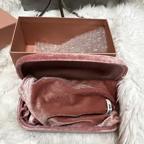 #SOLD#. Miu Miu Glasses Frames w/ Case, Gold Glitter Oversized Sunglasses - Picture 7 of 9